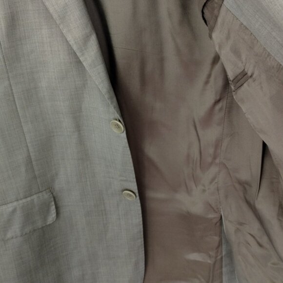 Ermenegildo Zegna Saks Fifth Ave Mens Blazer 42L Beige Wool Silk Blend Office - Picture 6 of 10